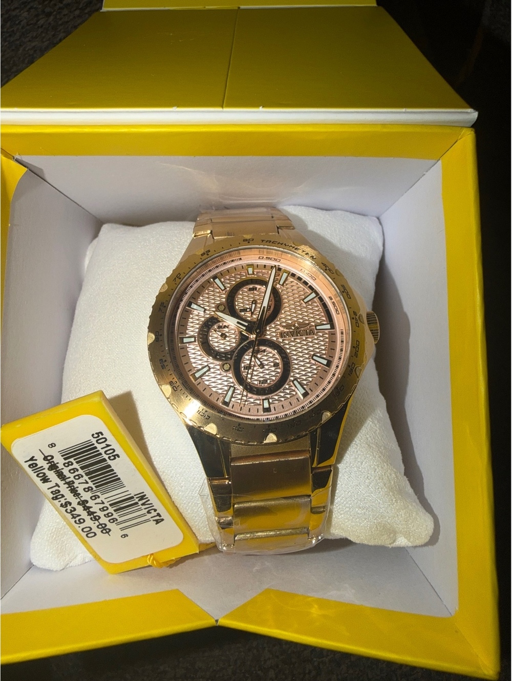 $349 INVICTA AVIATOR PLAITARA 44mm MENS WATCH -GOLD